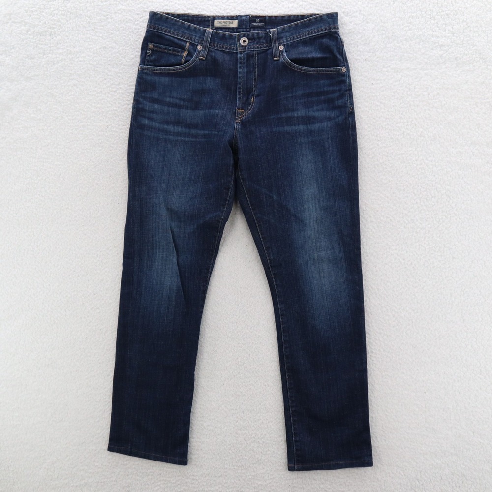 Adriano Goldschmied Jeans Men's 33x34 Blue The Protege Straight Dark Wash Preppy